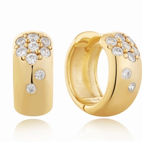 Ania Haie Gold Sparkle Chubby Huggie Hoop Earrings E054-05G
