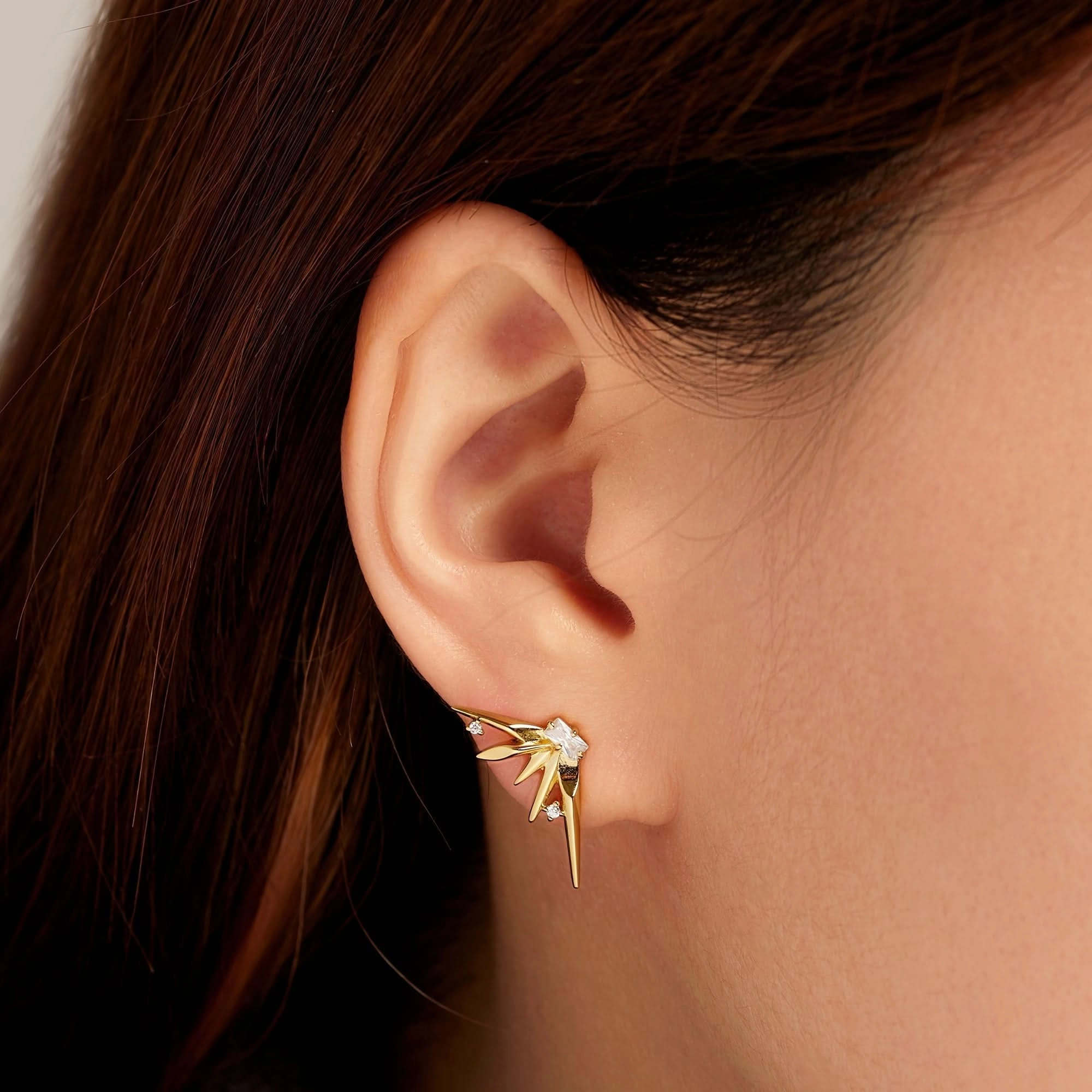Ania Haie Gold Statement Spike Stud Earrings E053-05G