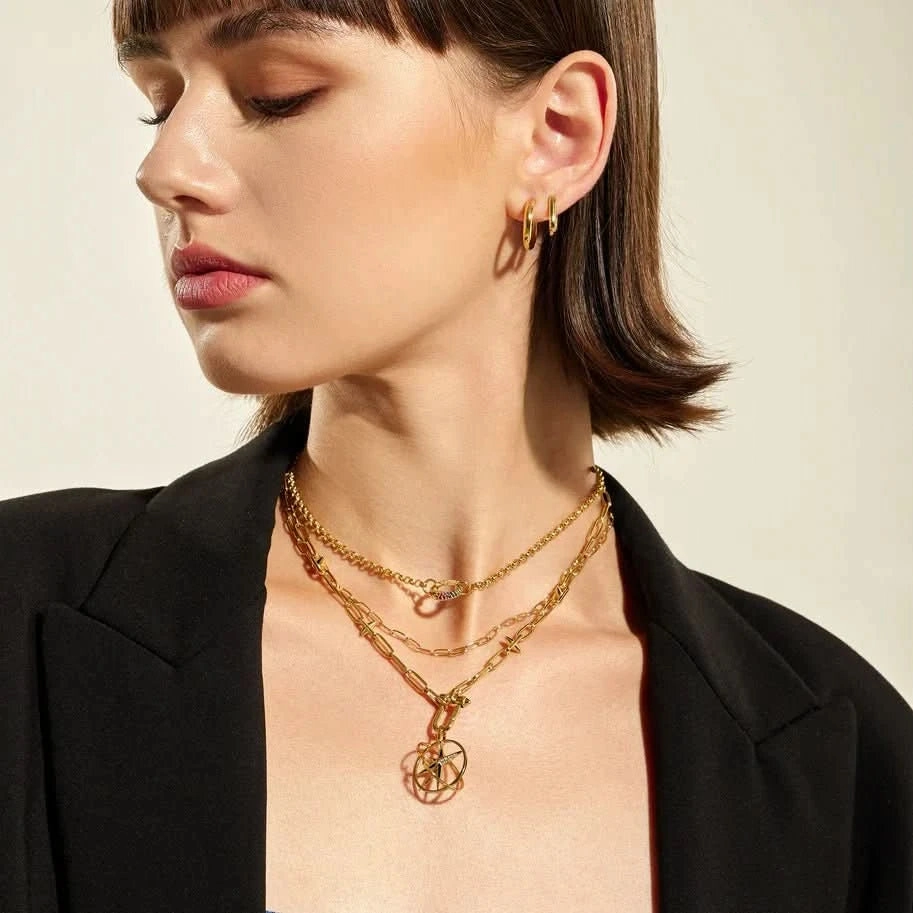 Ania Haie Gold Stud Link Charm Necklace N048-06G