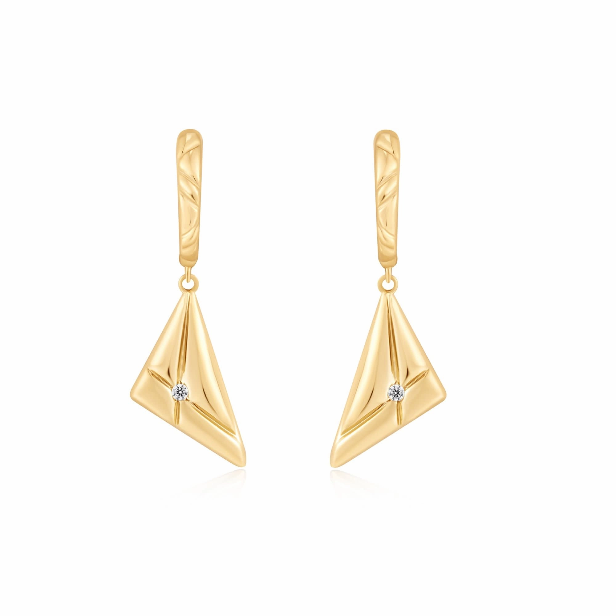 Ania Haie Gold Triangle Kiss Drop Huggies E059-19G