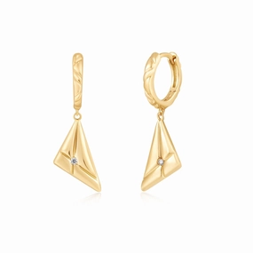 Ania Haie Gold Triangle Kiss Drop Huggies E059-19G