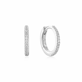 Ania Haie Silver Classic Pav Huggies E060-02H