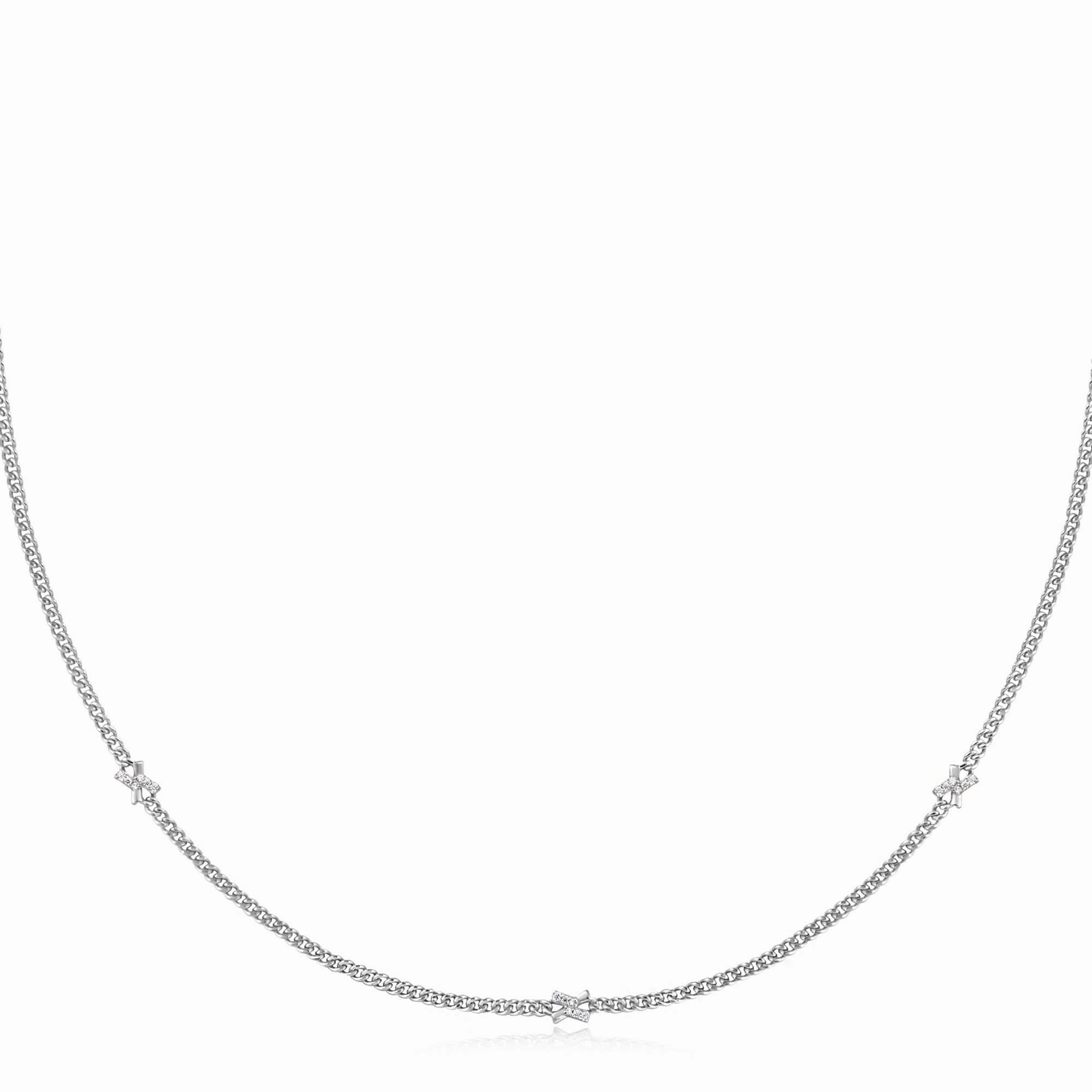 Ania Haie Silver Cross Station Necklace N061-05H