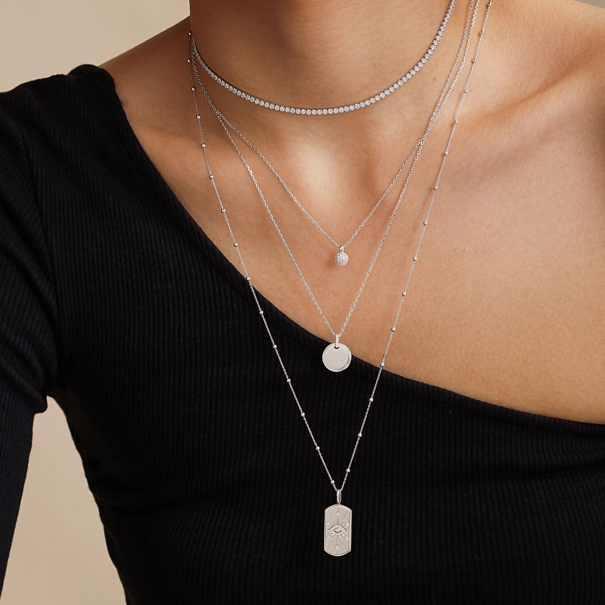 Ania Haie Silver Sphere Pave Necklace N061-01H