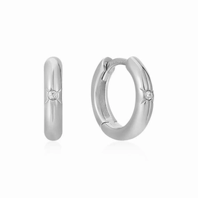 Ania Haie Silver Star Huggie Hoop Earrings E048-02H