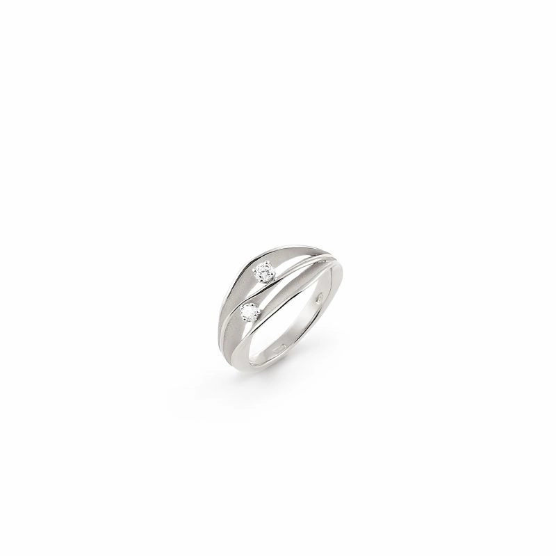 Annamaria Cammilli 18ct White Ice Gold 0.14ct Diamond Dune Series Ring