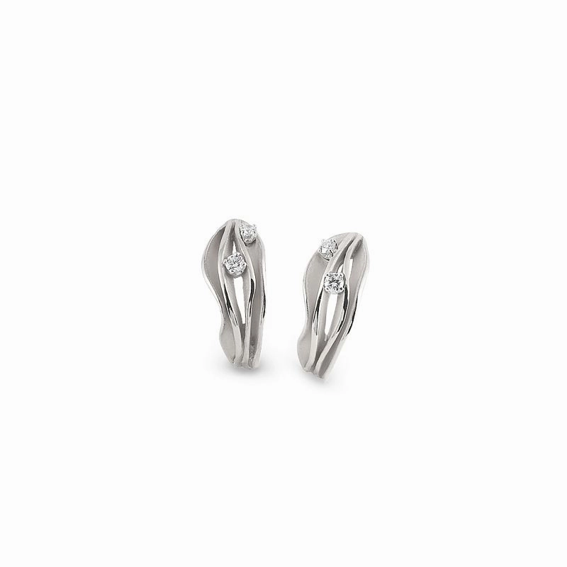 Annamaria Cammilli 18ct White Ice Gold 0.24ct Diamond Dune Series Earrings