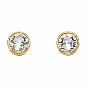 April Yellow Gold Plated Birthstone Earrings with Swarovski Crystal E1540