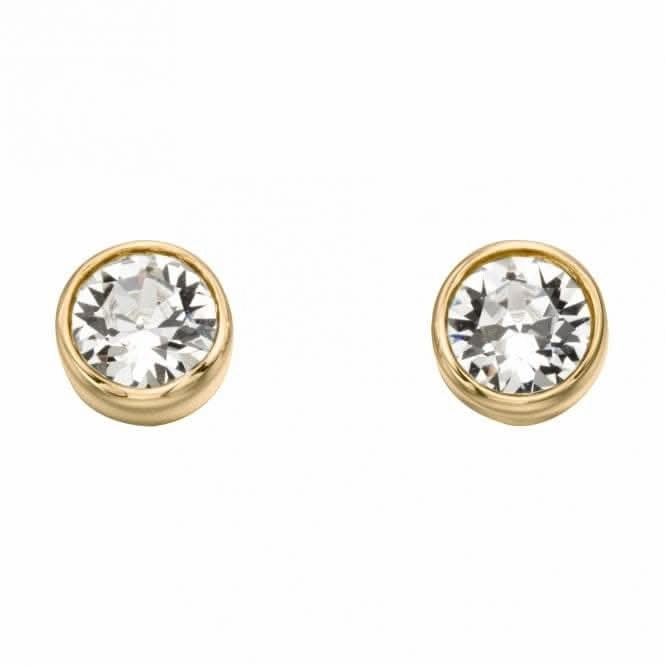 April Yellow Gold Plated Birthstone Earrings with Swarovski Crystal E1540