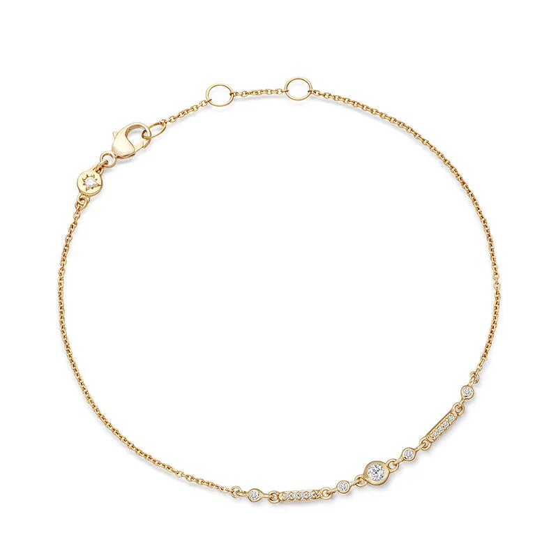 Astley Clarke Mini Icon Nova 14ct Yellow Gold 0.12ct Diamond Bracelet