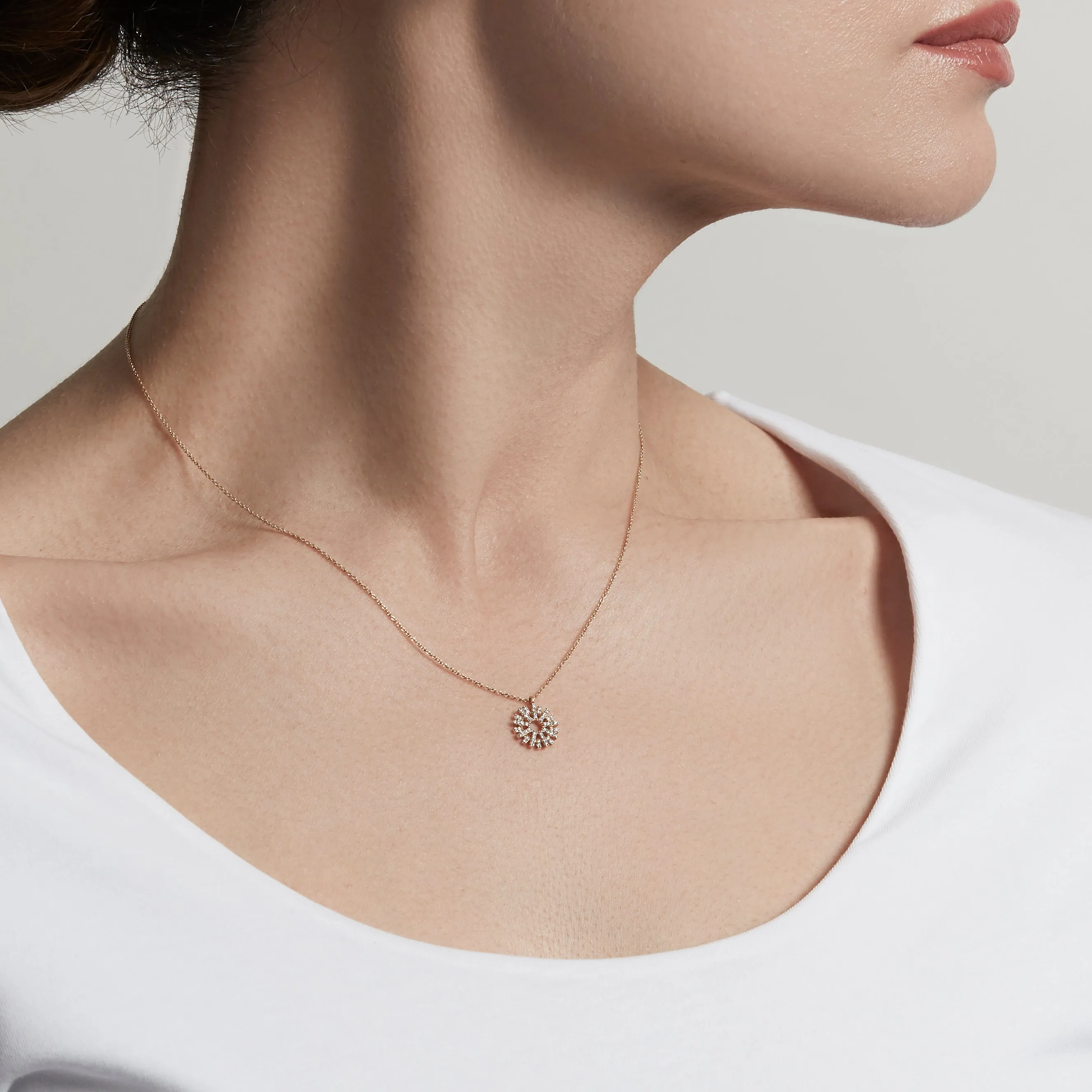 Astley Clarke Rising Sun 14ct Yellow Gold 0.16ct Diamond Pendant