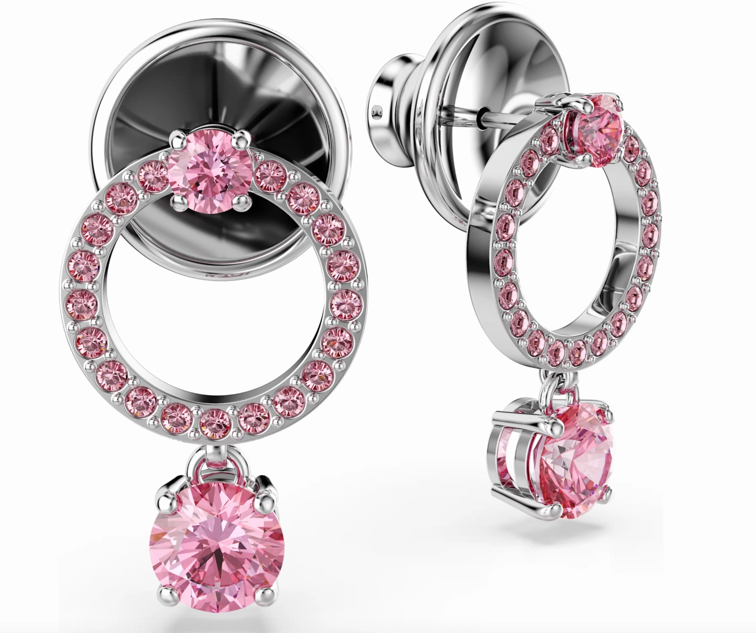 Attract Round Pink Drop Earrings