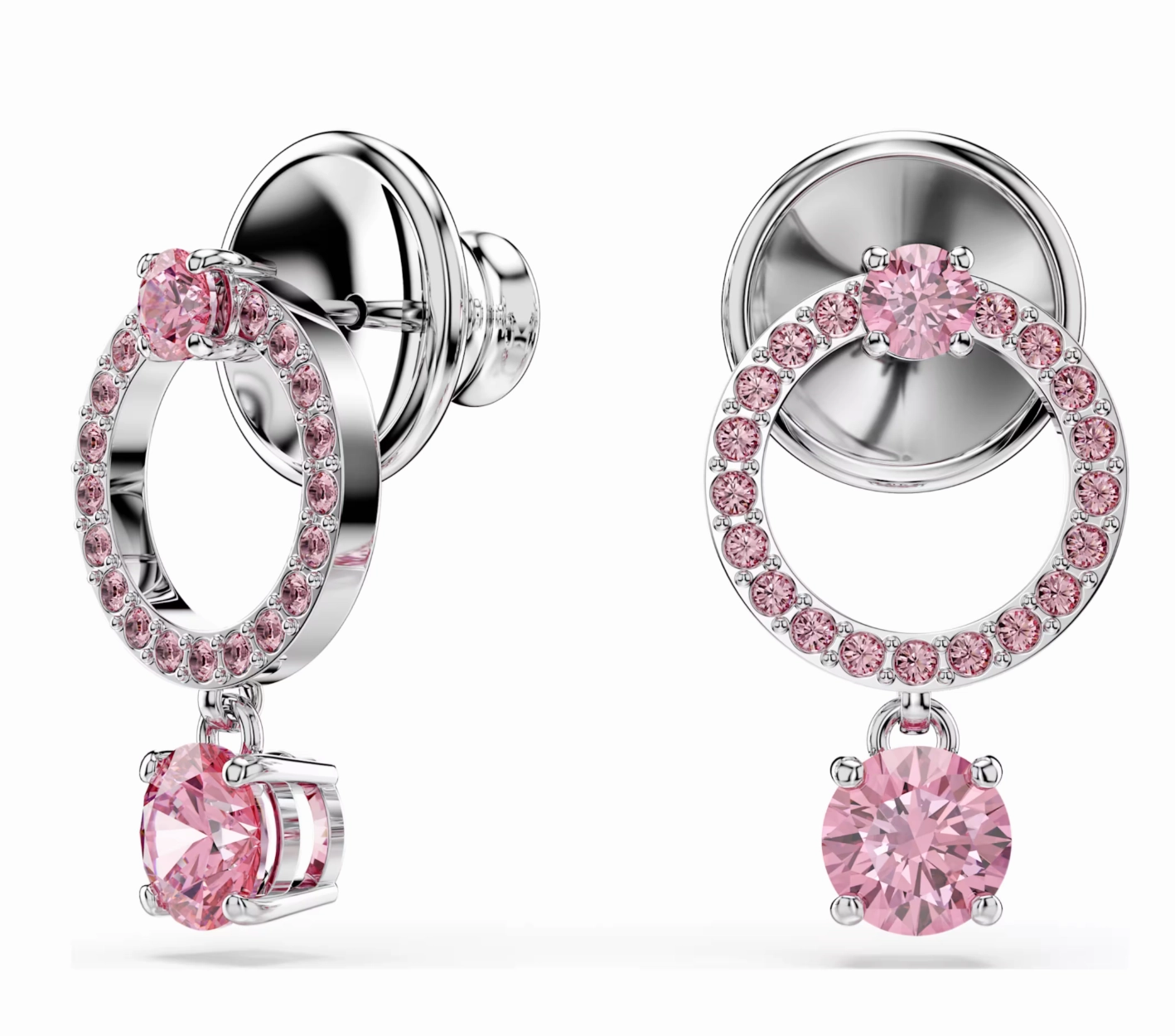 Attract Round Pink Drop Earrings