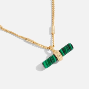 Aura Malachite Bar Gold 46cm   5cm Extender Necklace 6292