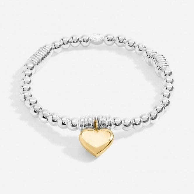 Bar Heart Silver & Gold Plated 17.5cm Bracelet 7211