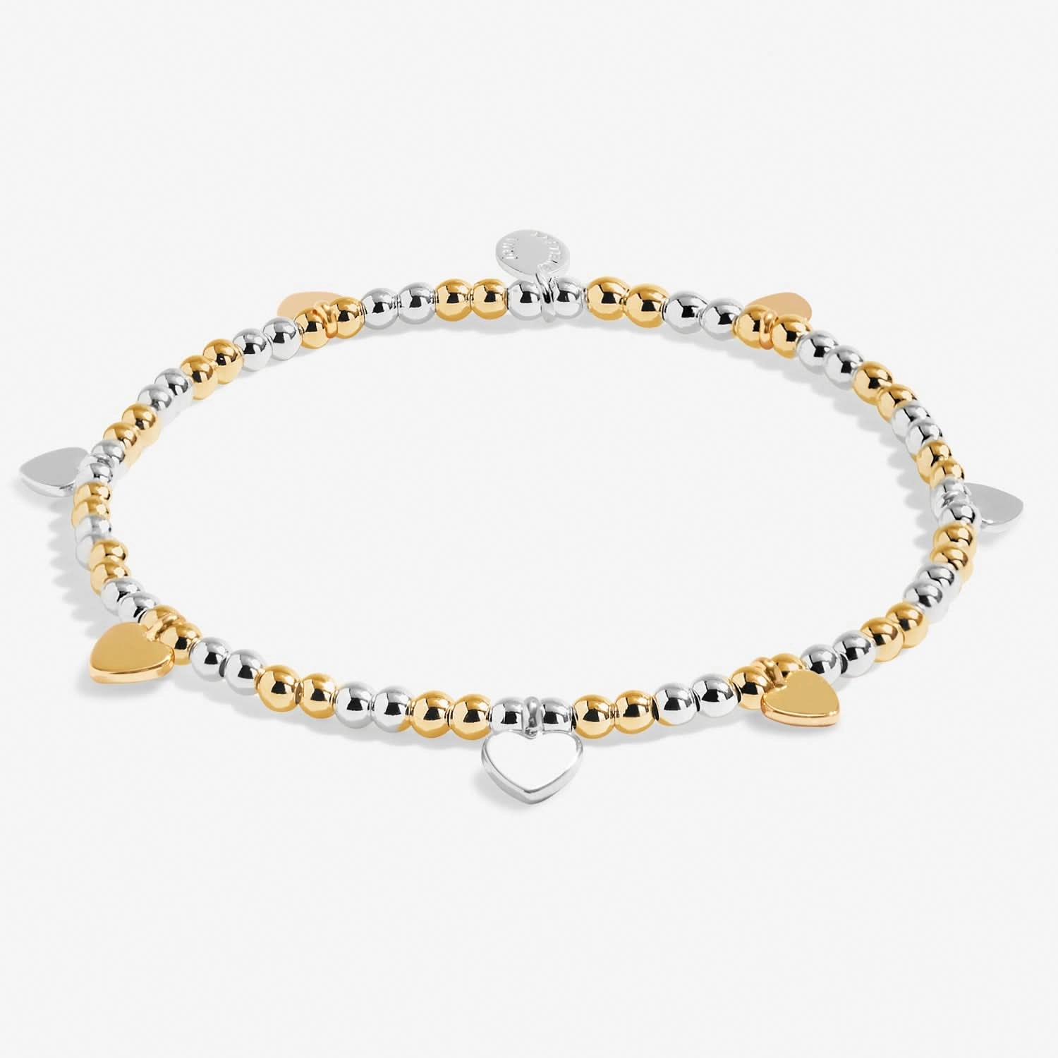 Bar Hearts Silver & Gold Plated Bracelet 8729