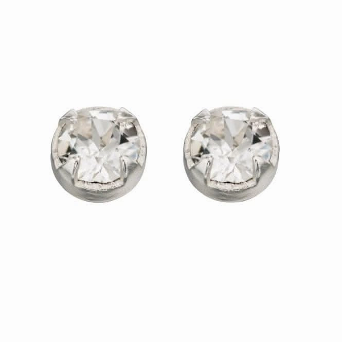 Beginnings Sterling Silver A125C Clear Crystal Diamante Stud Earrings