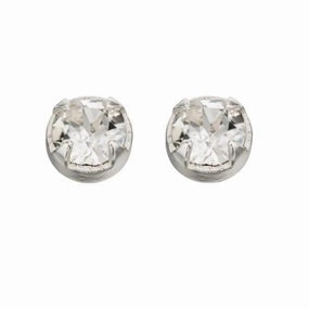 Beginnings Sterling Silver A125C Clear Crystal Diamante Stud Earrings