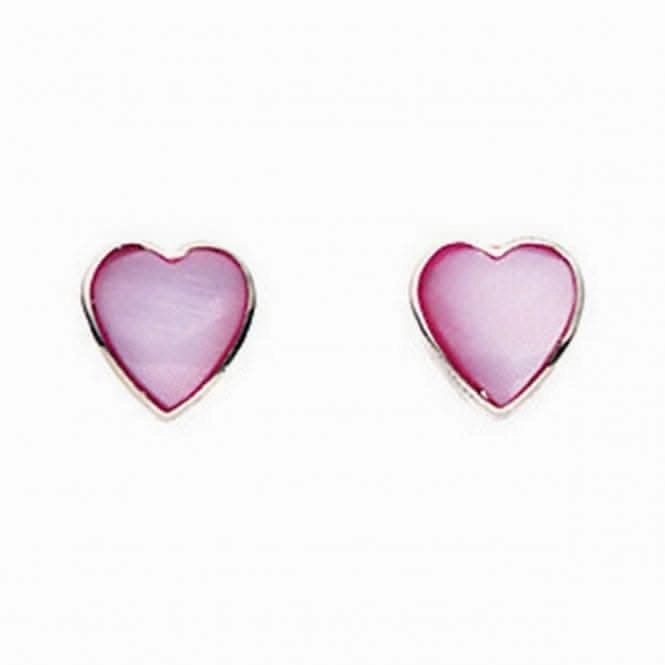 Beginnings Sterling Silver A778P PiNecklace Mop Heart Stud Earrings