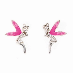 Beginnings Sterling Silver A802P Winged Fairy Stud Earrings