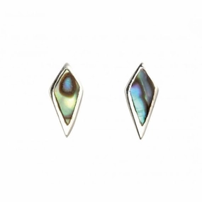 Beginnings Sterling Silver A983S Shell Diamond Shape Stud Earrings
