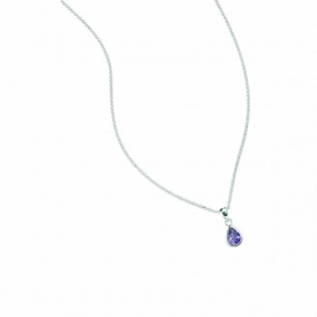 Beginnings Sterling Silver Amethyst Teardrop Pendant P2429M