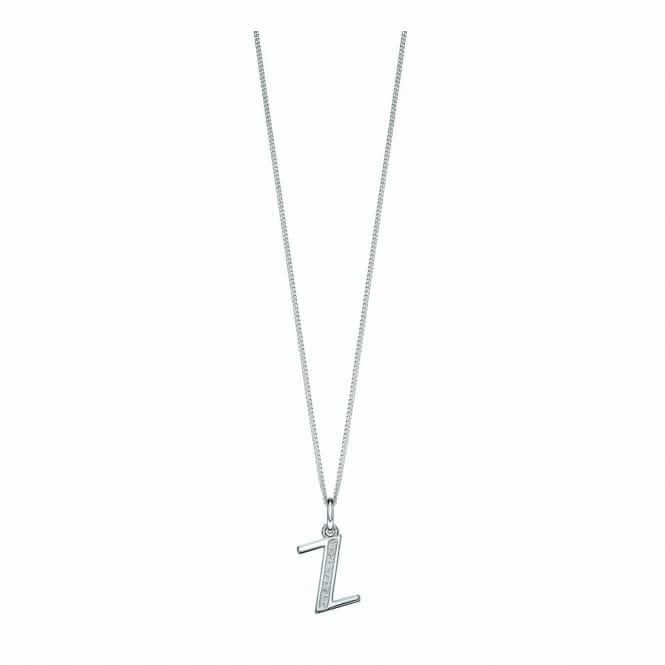 Beginnings Sterling Silver Art Deco Initial Z Cubic Zirconia Pendant P4748C