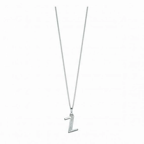 Beginnings Sterling Silver Art Deco Initial Z Cubic Zirconia Pendant P4748C