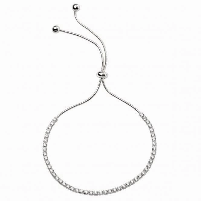 Beginnings Sterling Silver B4926C Clr Cz Chain Adjst Toggle Bracelet