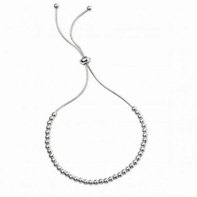 Beginnings Sterling Silver B4927 Polished Ball Adjst Toggle Bracelet