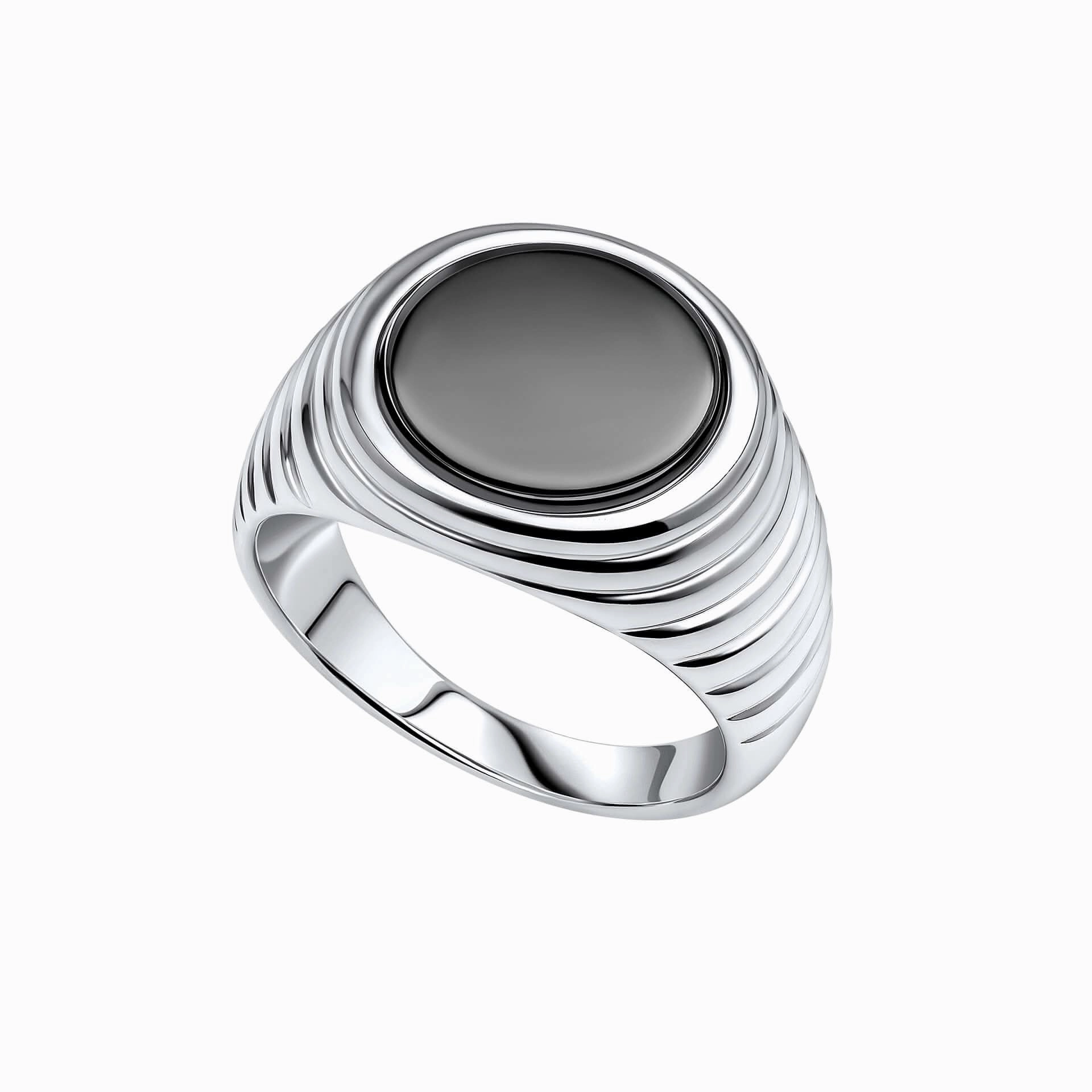 Beginnings Sterling Silver Black Onyx Black Ring R3897B