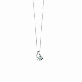 Beginnings Sterling Silver Blue Toapz Pendant P2621T