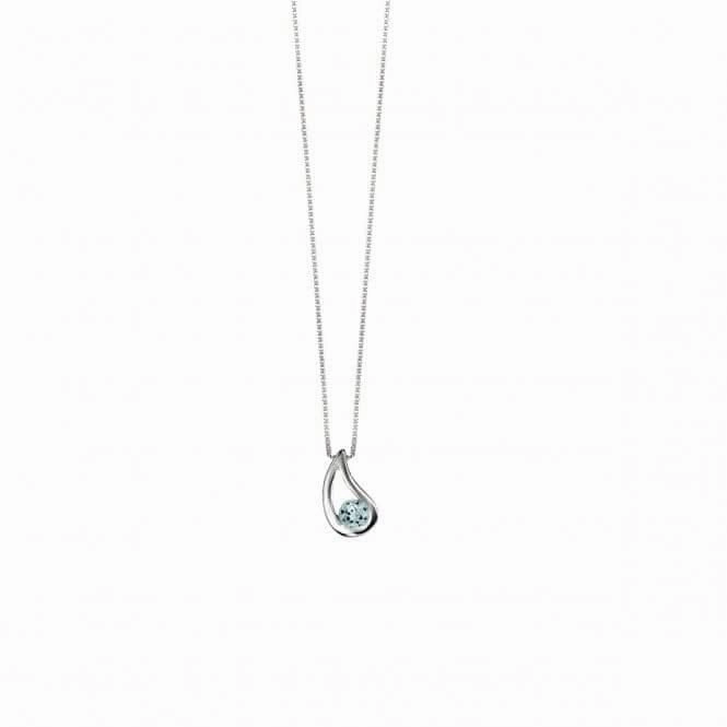 Beginnings Sterling Silver Blue Toapz Pendant P2621T