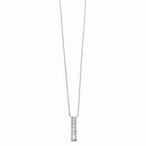 Beginnings Sterling Silver Channel Set Cubic Zirconia Bar Necklaces N4214C