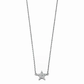 Beginnings Sterling Silver Clear Cubic Zirconia Star 41 3cm Necklaces N3241C