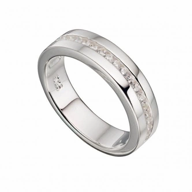 Beginnings  Sterling Silver Cubic Zirconia 1/2 Channel Band Ring R714C