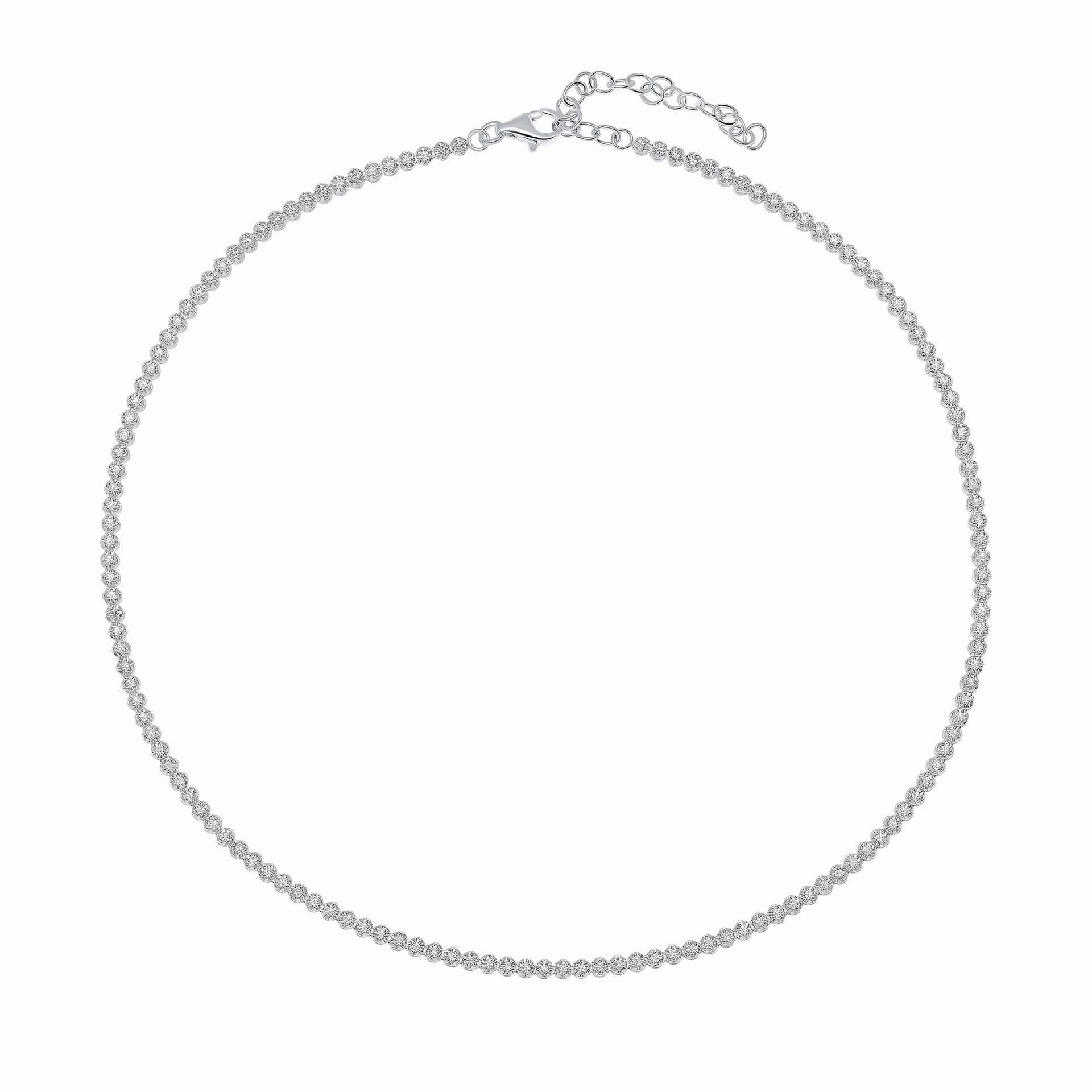 Beginnings Sterling Silver Cubic Zirconia White Necklace N4614C