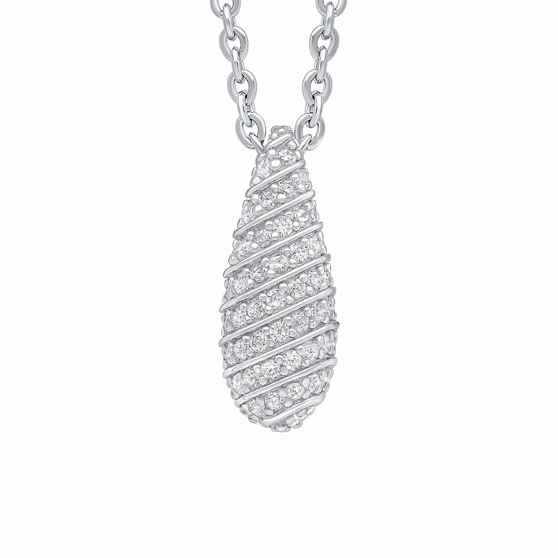 Beginnings Sterling Silver Cubic Zirconia White Pendant P5447C