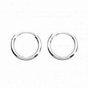 Beginnings Sterling Silver H040 Plain Hoop Earrings