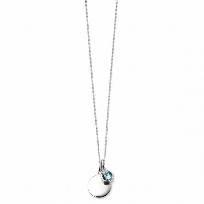 Beginnings Sterling Silver March Birth Stone Pendant P4592