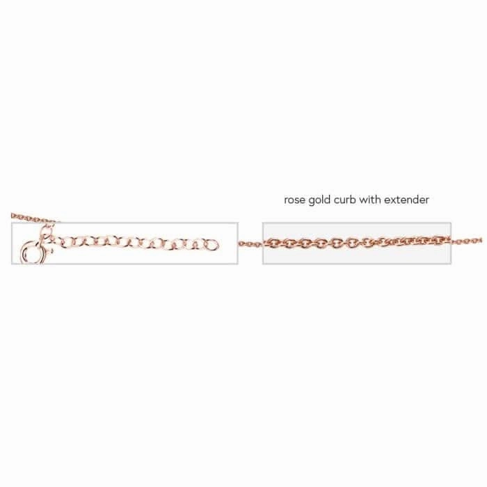 Beginnings Sterling Silver N3909 Rose Gold Curb 56 5cm Chain