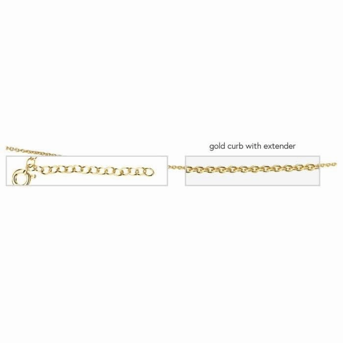 Beginnings Sterling Silver N3910 Yellow Gold Curb 56 5cm Chain
