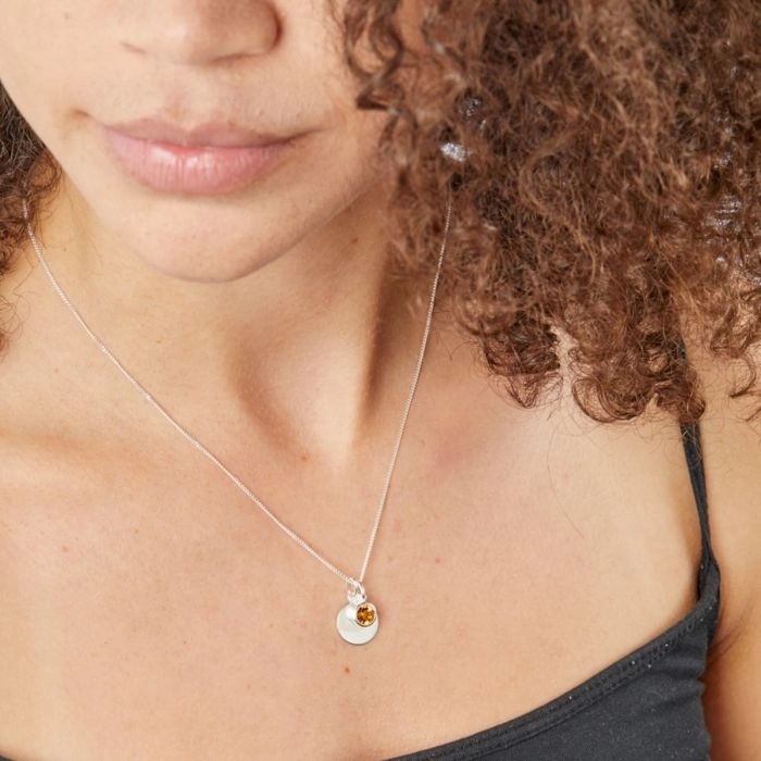 Beginnings Sterling Silver November Birth Stone Pendant P4600