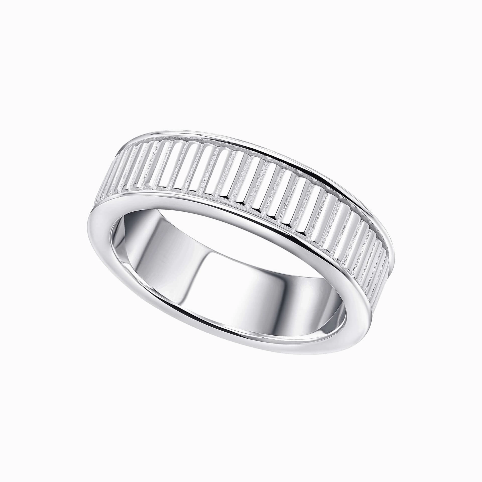 Beginnings Sterling Silver Ridged Design Spinner Ring R3903