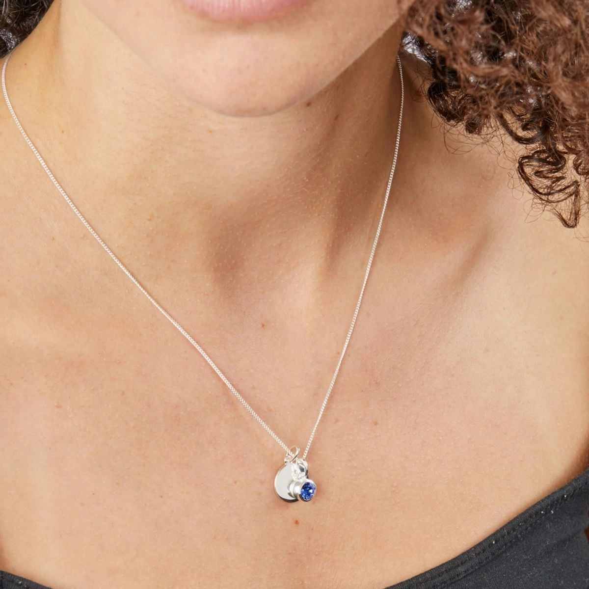 Beginnings Sterling Silver September Birth Stone Pendant P4598