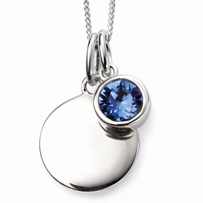 Beginnings Sterling Silver September Birth Stone Pendant P4598
