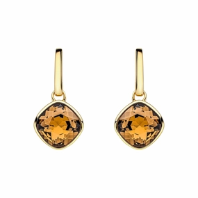 Beginnings Sterling Silver Smoked Topaz crystal Blue Earrings E6479Y