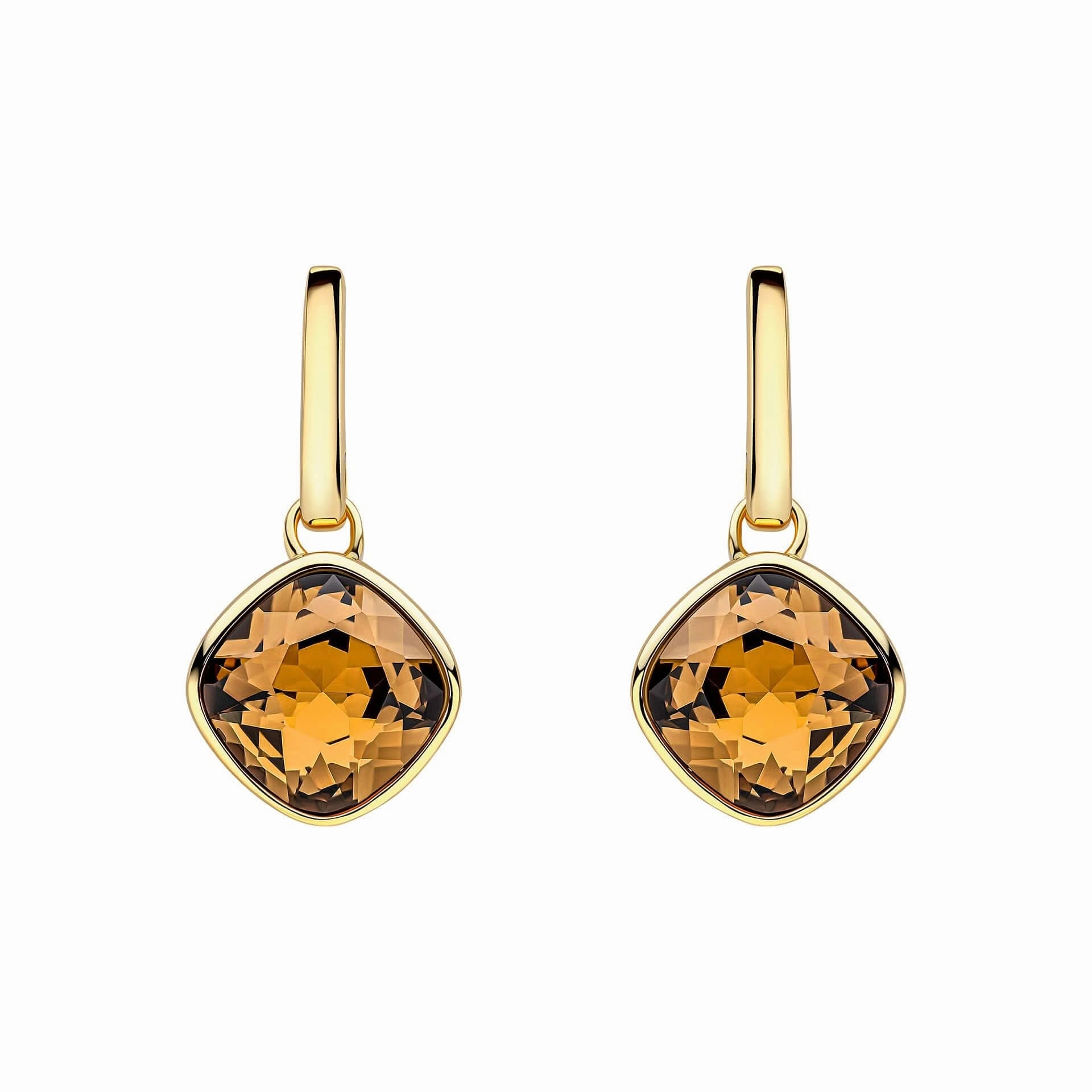Beginnings Sterling Silver Smoked Topaz crystal Blue Earrings E6479Y