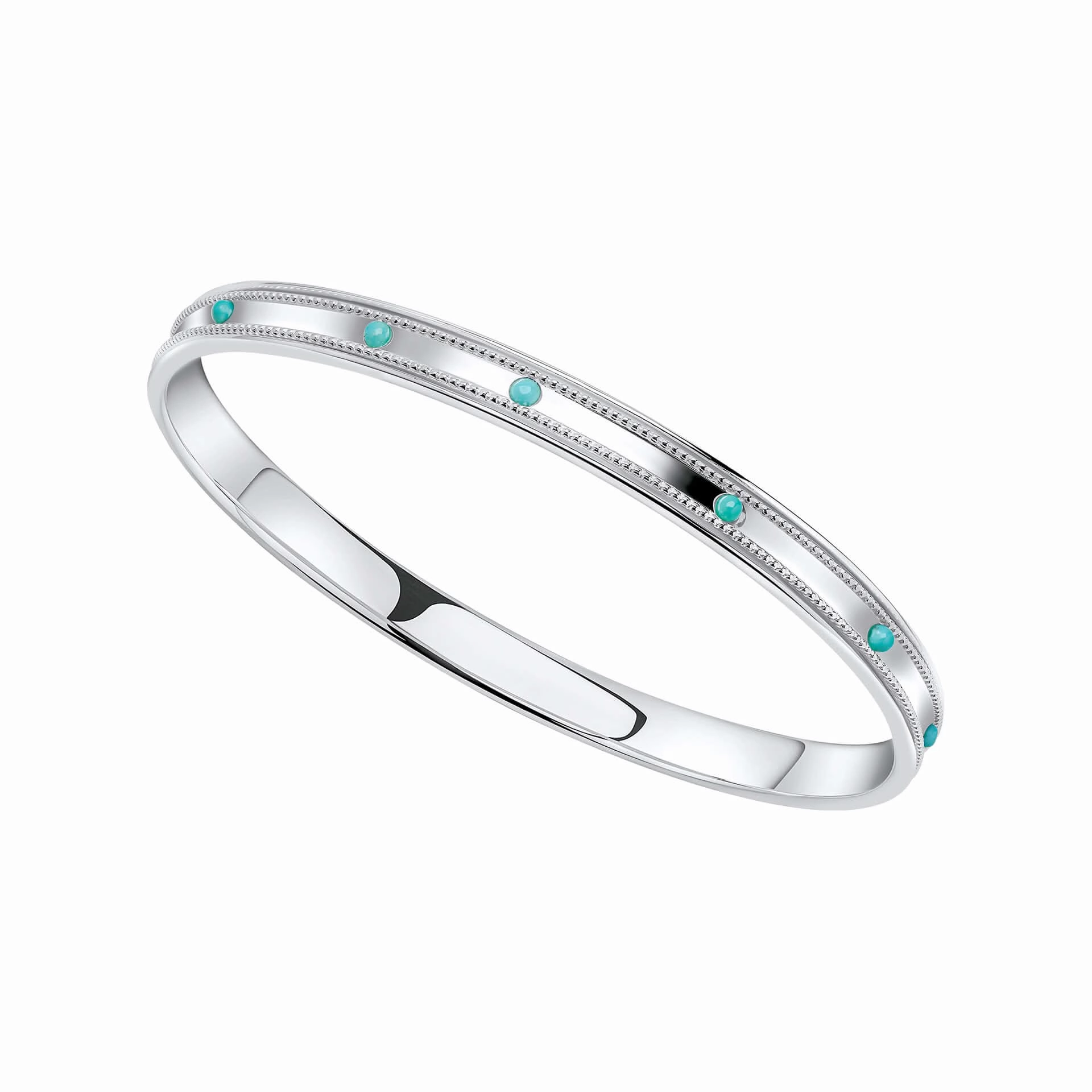 Beginnings Sterling Silver Turquoise Bangle B5525T