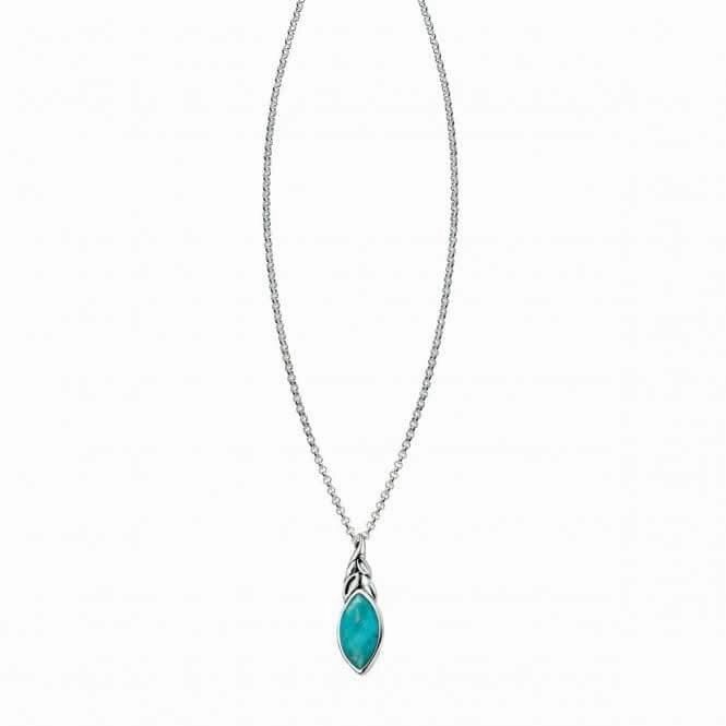 Beginnings Sterling Silver Turquoise Leaf Shape Pendant P3860T